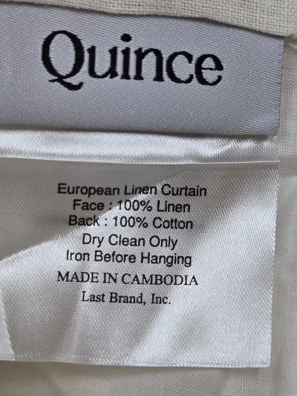 NWT QUINCE Set Of 2 48x96 European Linen Curtains Cream 9514